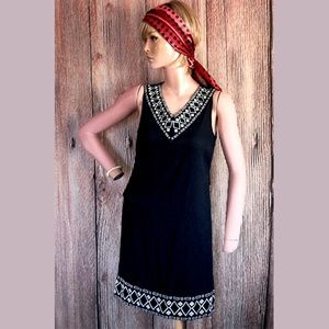 Jaclyn Smith Dress Linen Blend Black Size Small